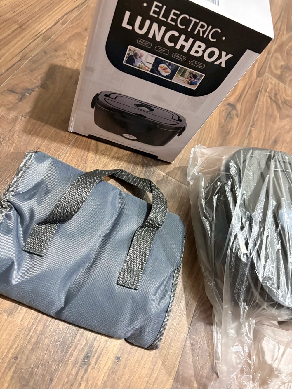 Electric Lunchbox with Gray Carry Bag - Portable Heated Food Warmer
